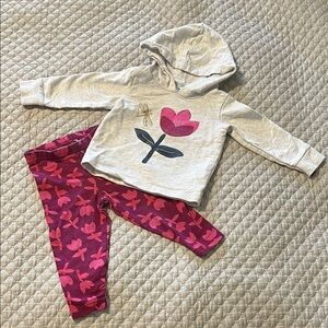Carter's Light Gray Hoodie with Pink Accents